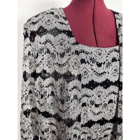 Vintage sparkly lacy 90s cardigan and tank set - Picture 2 of 7